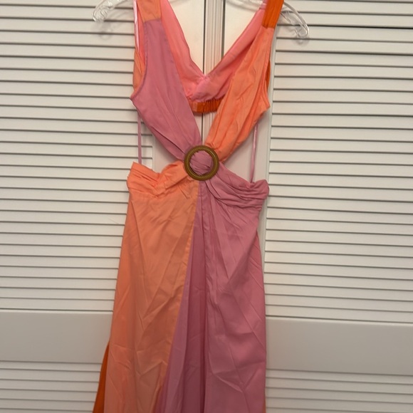 New STAUD Passage Dress Tangerine Grapefruit Size 2 - Picture 3 of 4